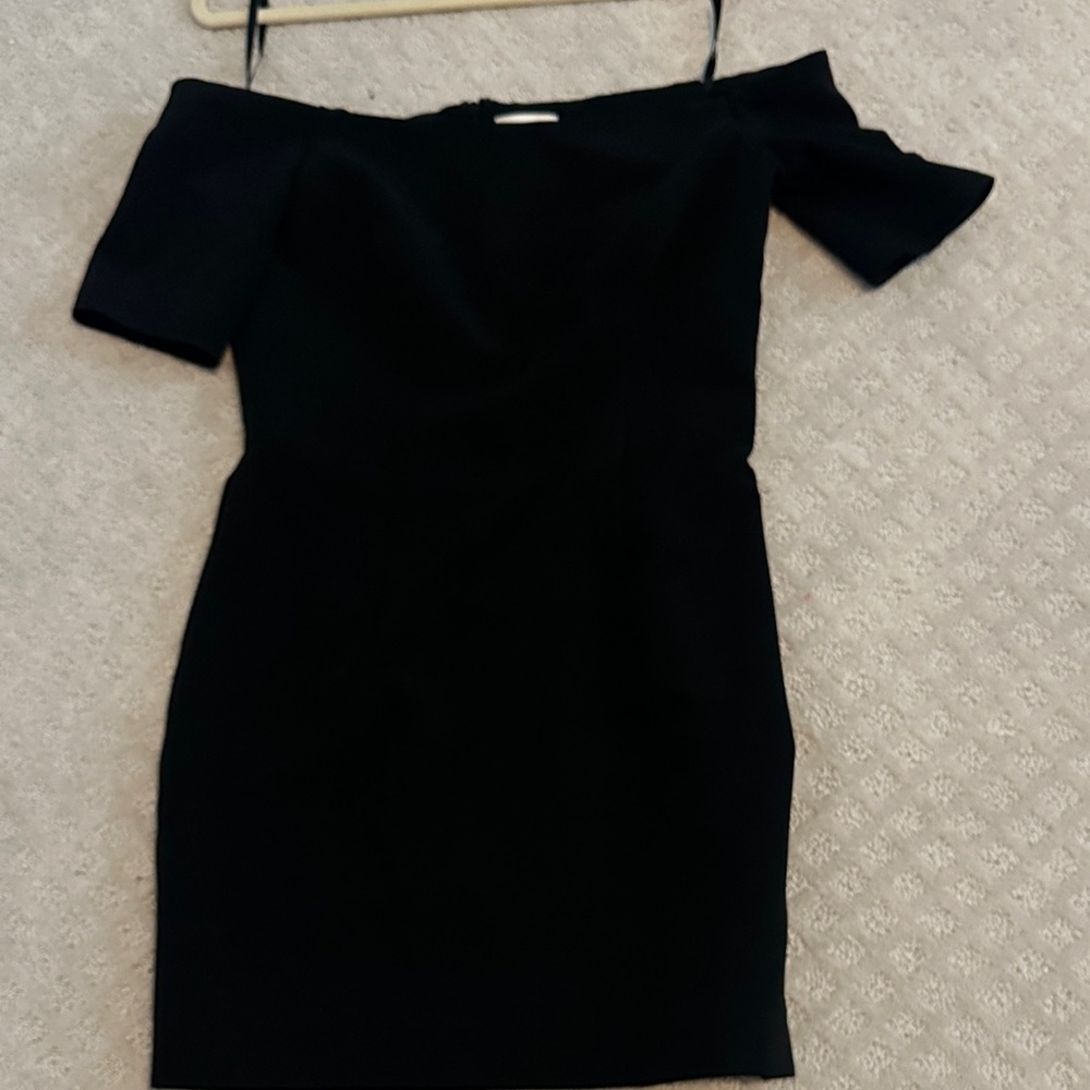 Milly Black Off-Shoulder Mini Dress